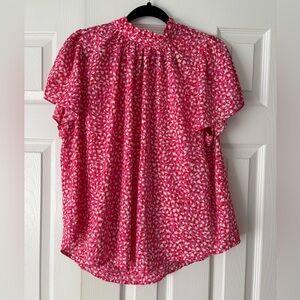 THML Pink and White Leopard Print Blouse